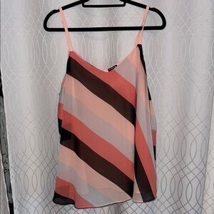 Torrid Asymmetrical Pink and Gray Sleeveless Camisole